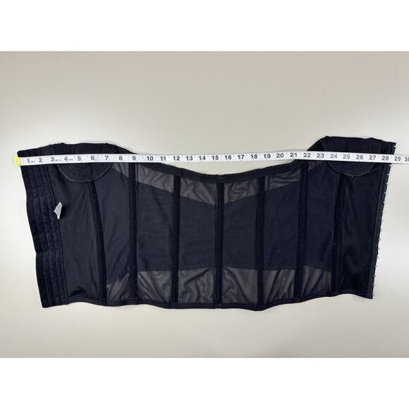 Black Lace Mesh Corset Bustier Top S/M Strapless Gothic Y2K Grunge Edgy Clubwear - Picture 6 of 10